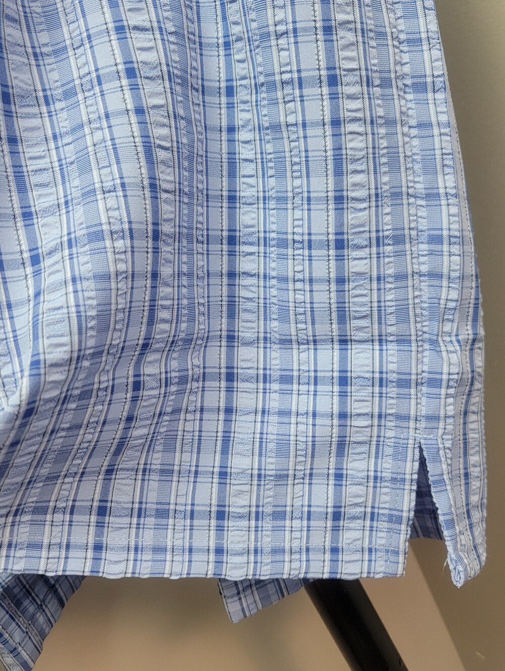 Blackhawk! Warrior Mens XXL 1700 Shirt Blue White Plaid Short Sleeve Lightweight - Picture 5 of 12